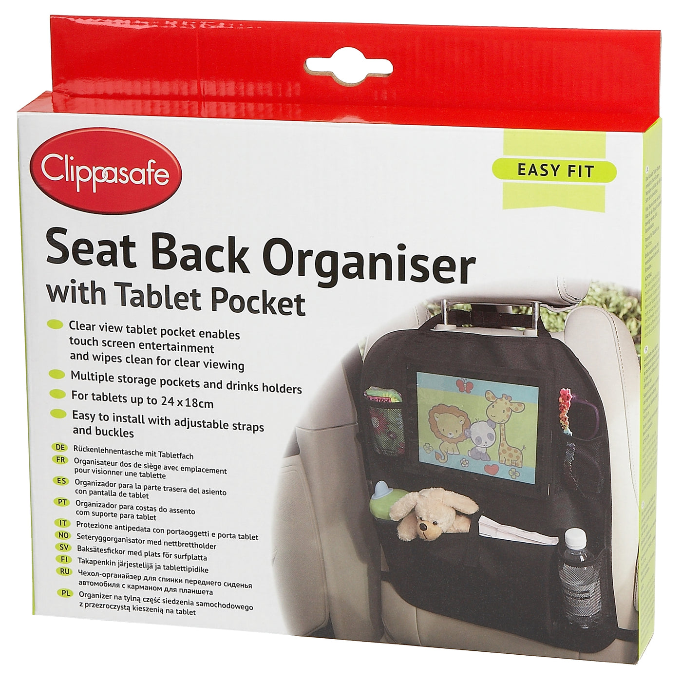 Clippasafe Seat Back Organiser with Tablet Pocket