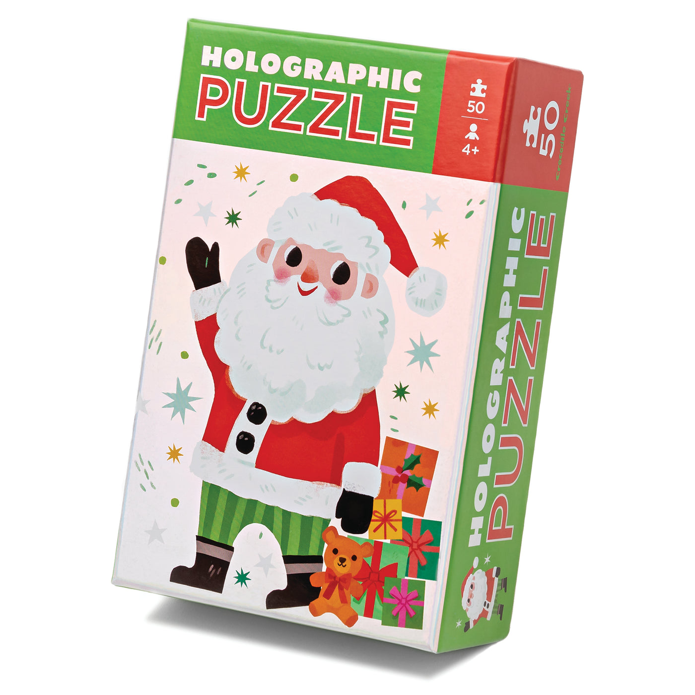 Crocodile Creek 50-Piece Holographic Puzzle - Santa