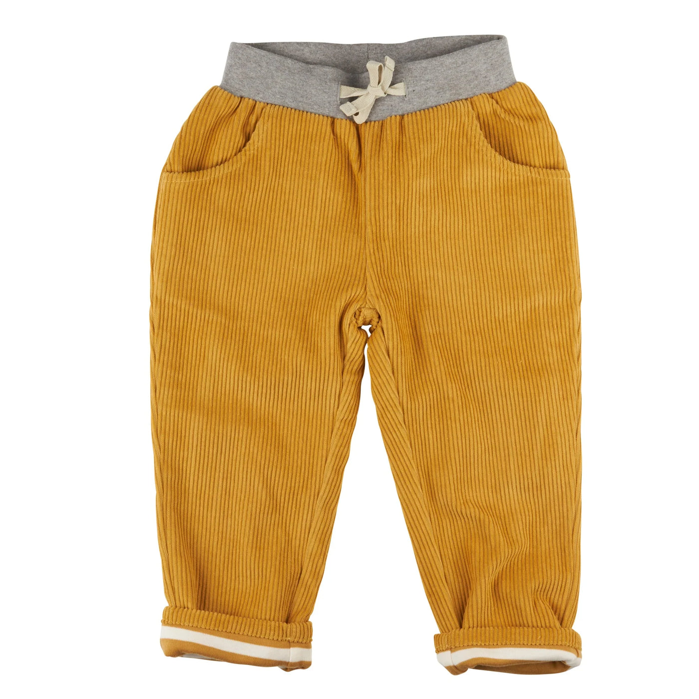 Pigeon Mustard Lined Cord Trousers