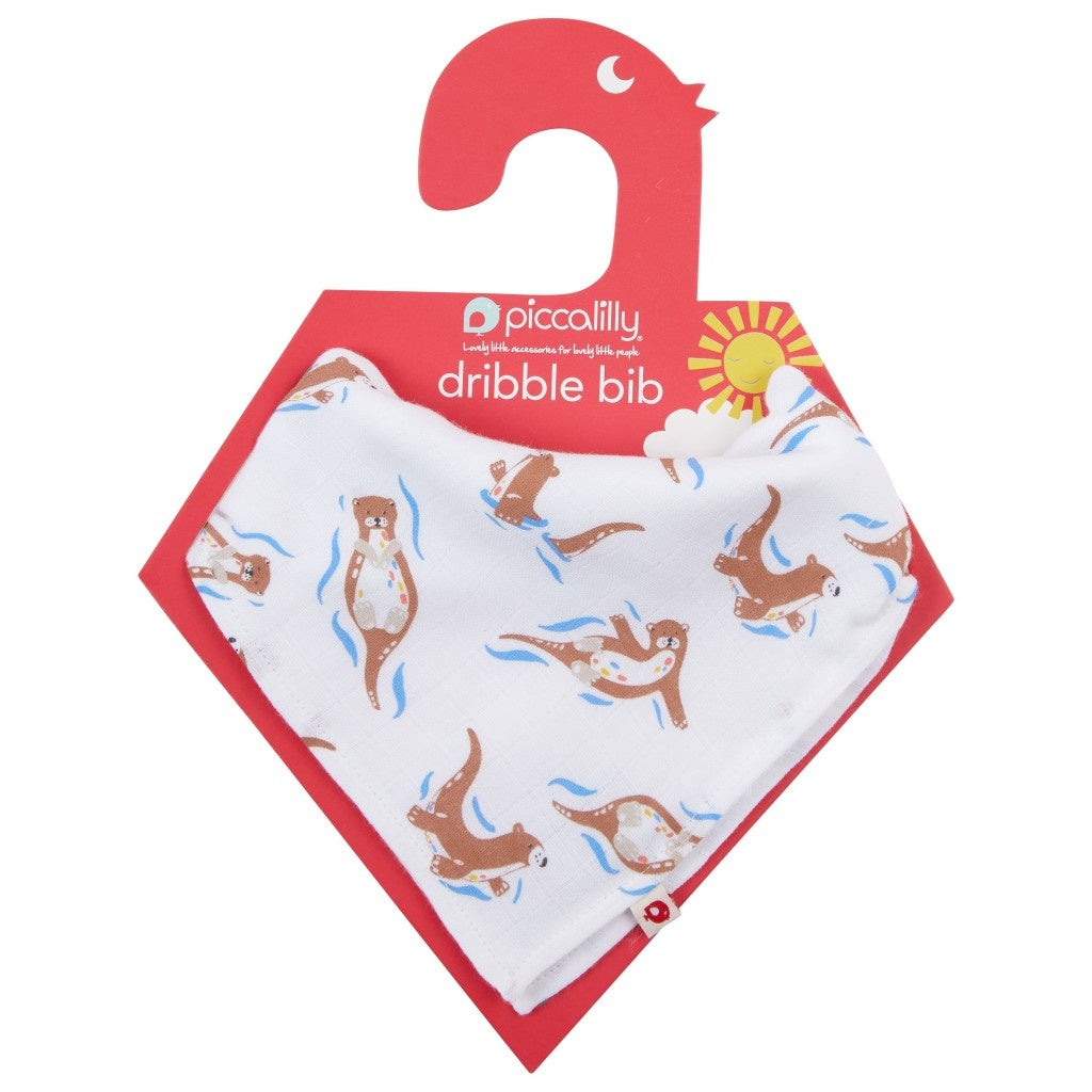 Piccalilly 2 in 1 Bandana Bib and Burp Cloth - Otter