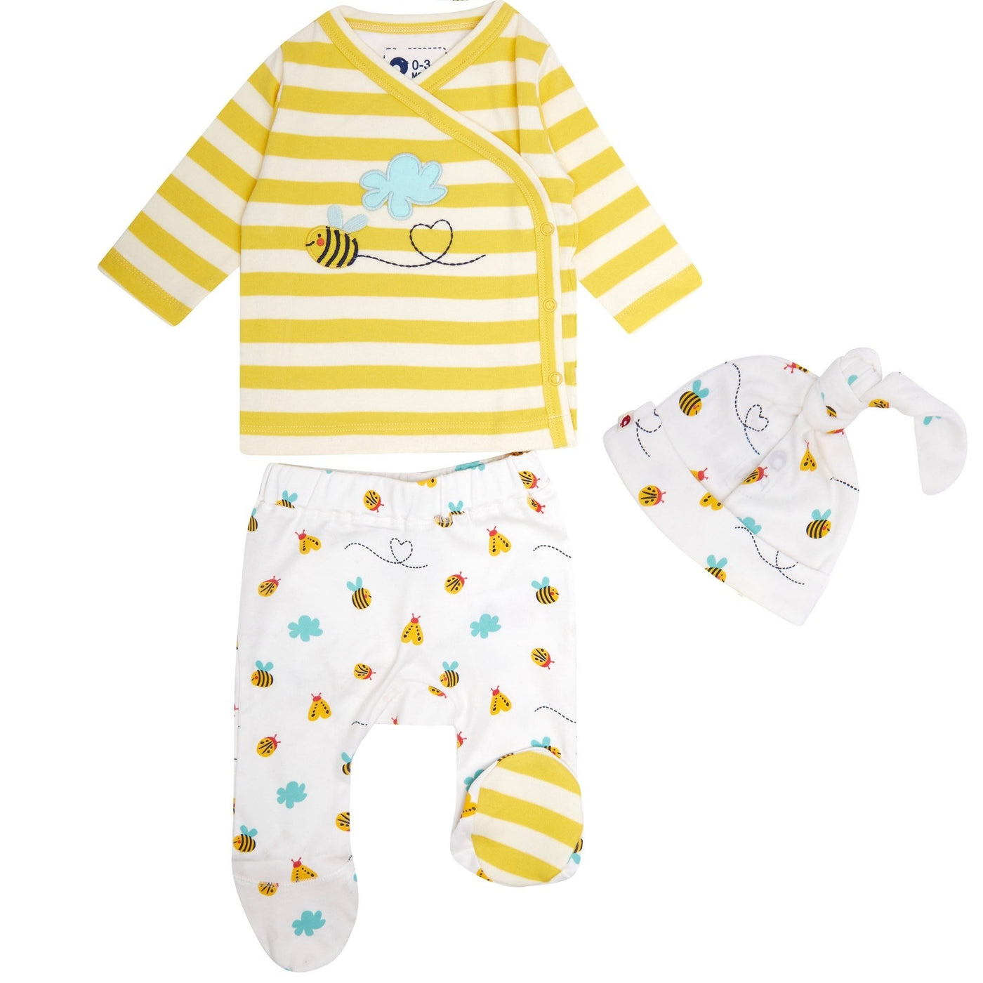 Piccalilly Bumblebee 3 Piece Baby Set