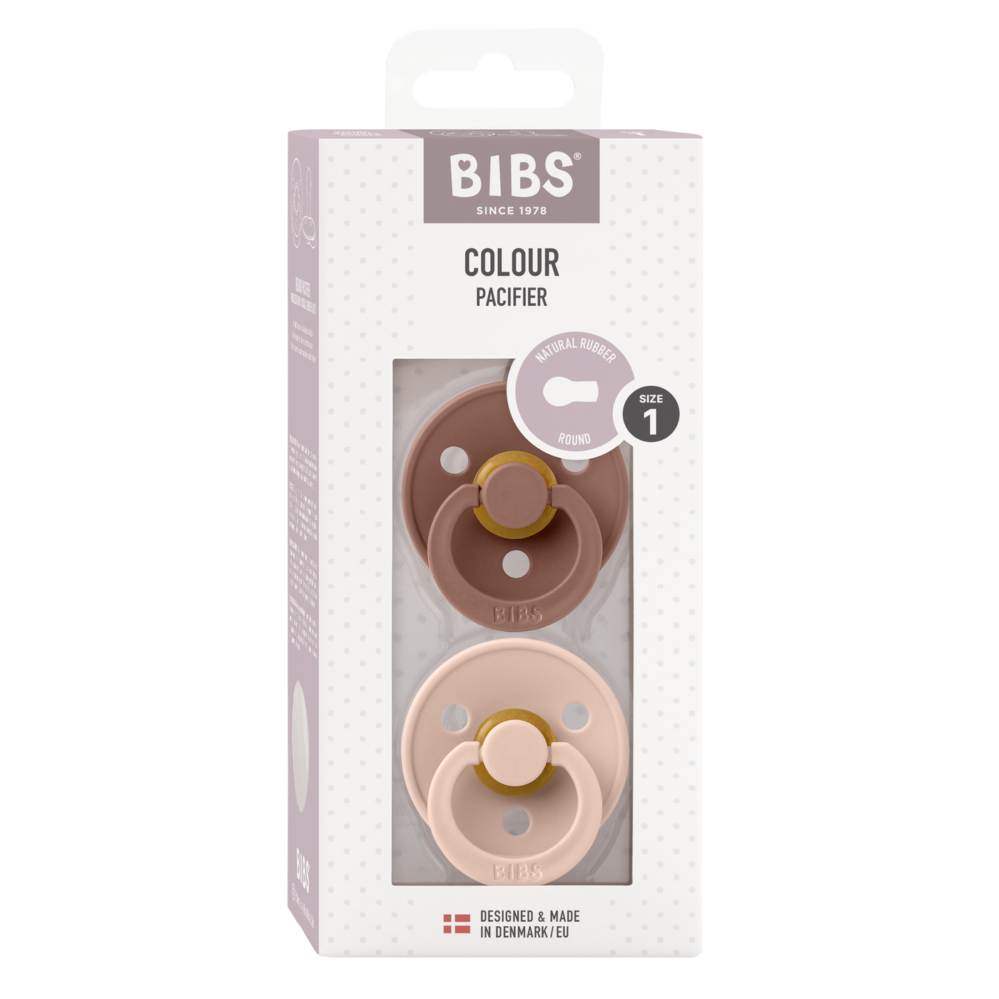 BIBS Colour Latex Pacifiers - Woodchuck/Blush - 2 Pack