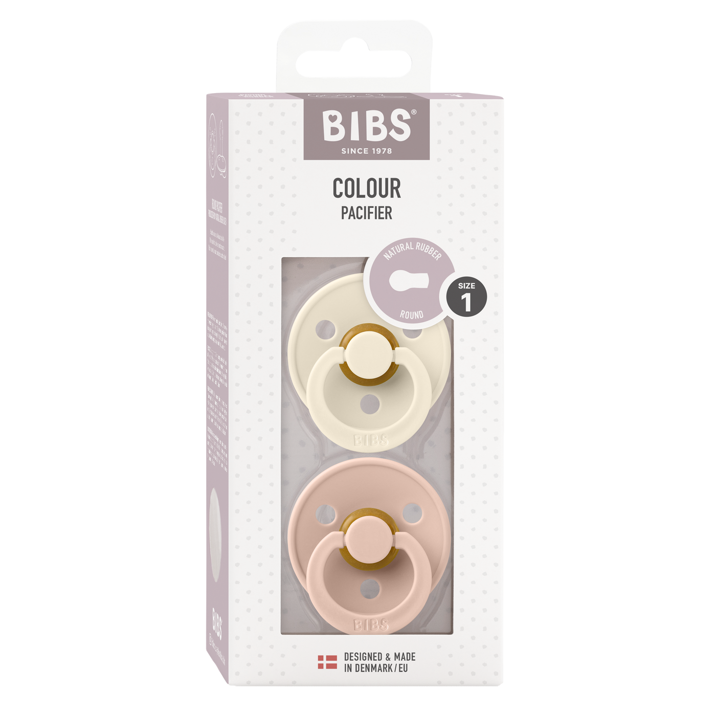 BIBS Colour Latex Pacifiers - Ivory/Blush - 2 Pack