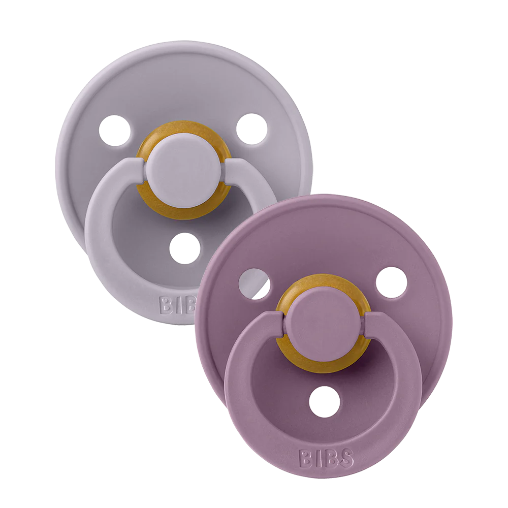 BIBS Colour Anatomical Pacifier - 2 Pack - Fossil Grey/Mauve