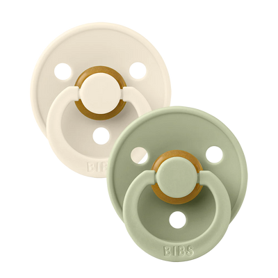 BIBS Colour Latex Pacifiers - Ivory/Sage - 2 Pack