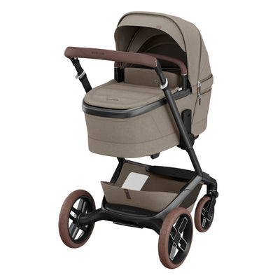 Maxi-Cosi Fame Premium 10 Piece Travel System - Twillic Truffle/Brown Wheels