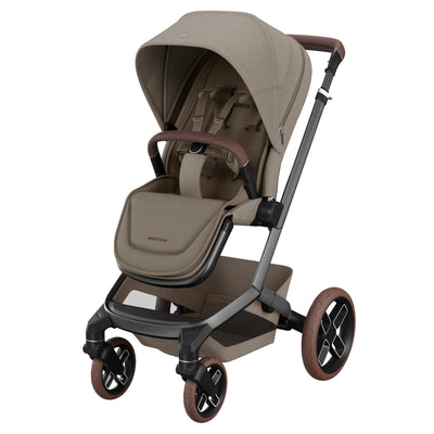 Maxi-Cosi Fame Premium 10 Piece Travel System - Twillic Truffle/Brown Wheels