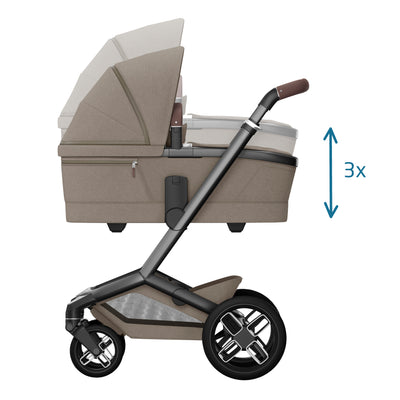Maxi-Cosi Fame Premium 10 Piece Travel System - Twillic Truffle/Black Wheels