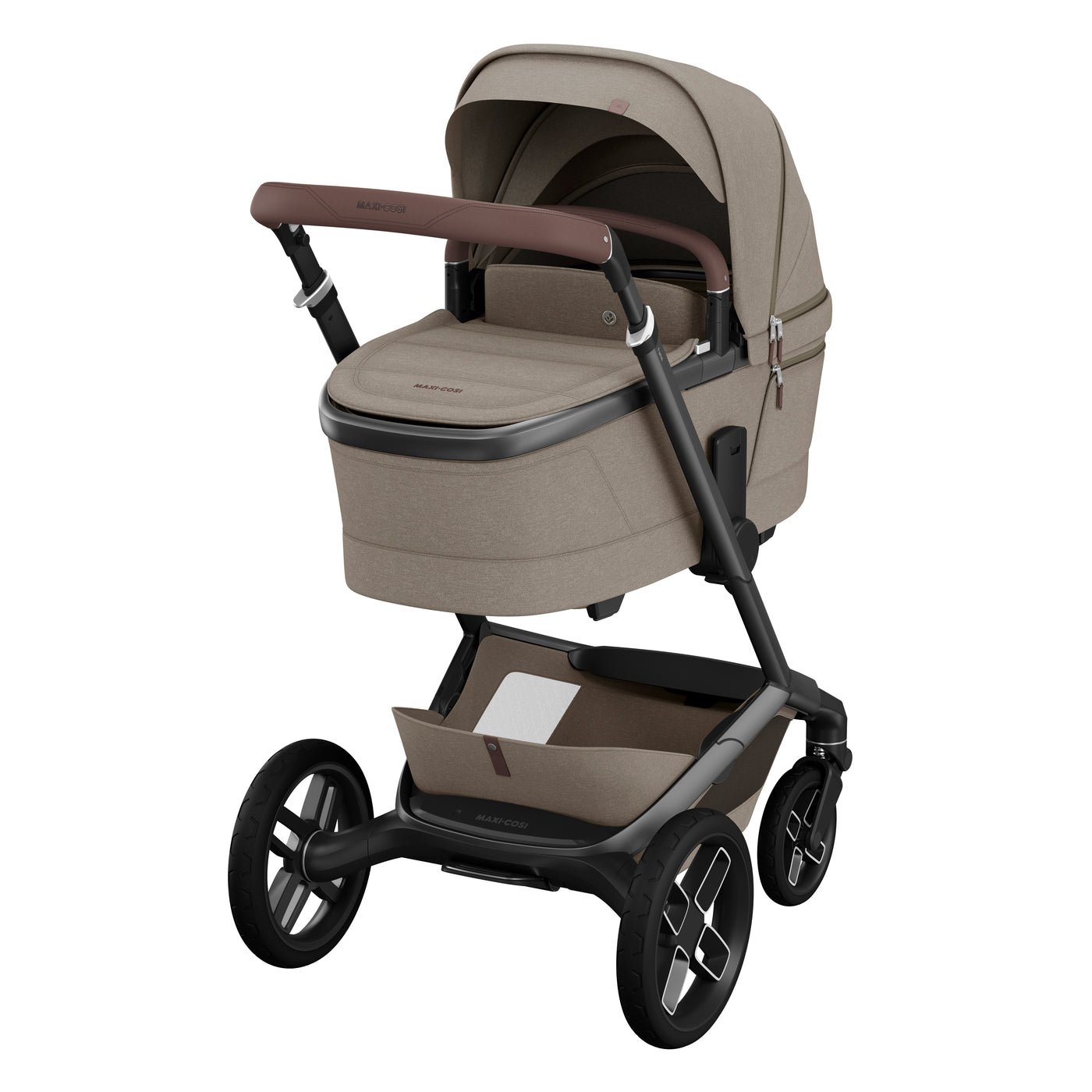 Maxi-Cosi Fame Premium 10 Piece Travel System - Twillic Truffle/Black Wheels