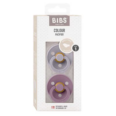 BIBS Colour Anatomical Pacifier - 2 Pack - Fossil Grey/Mauve