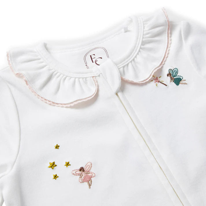 Eleanor Charles Fairy Embroidered Sleepsuit