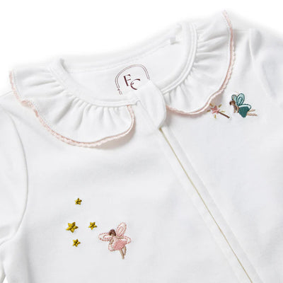 Eleanor Charles Fairy Embroidered Sleepsuit