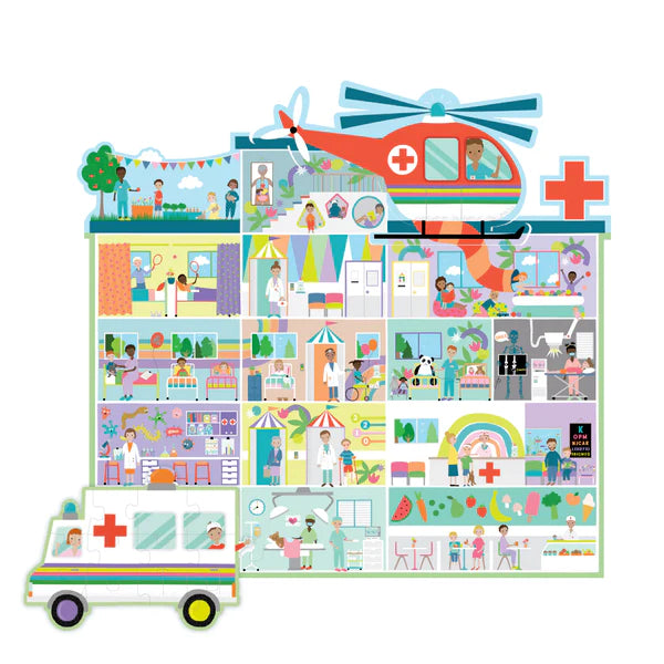 Floss & Rock Happy Hospitals 100 Piece 3 In 1 Jigsaw