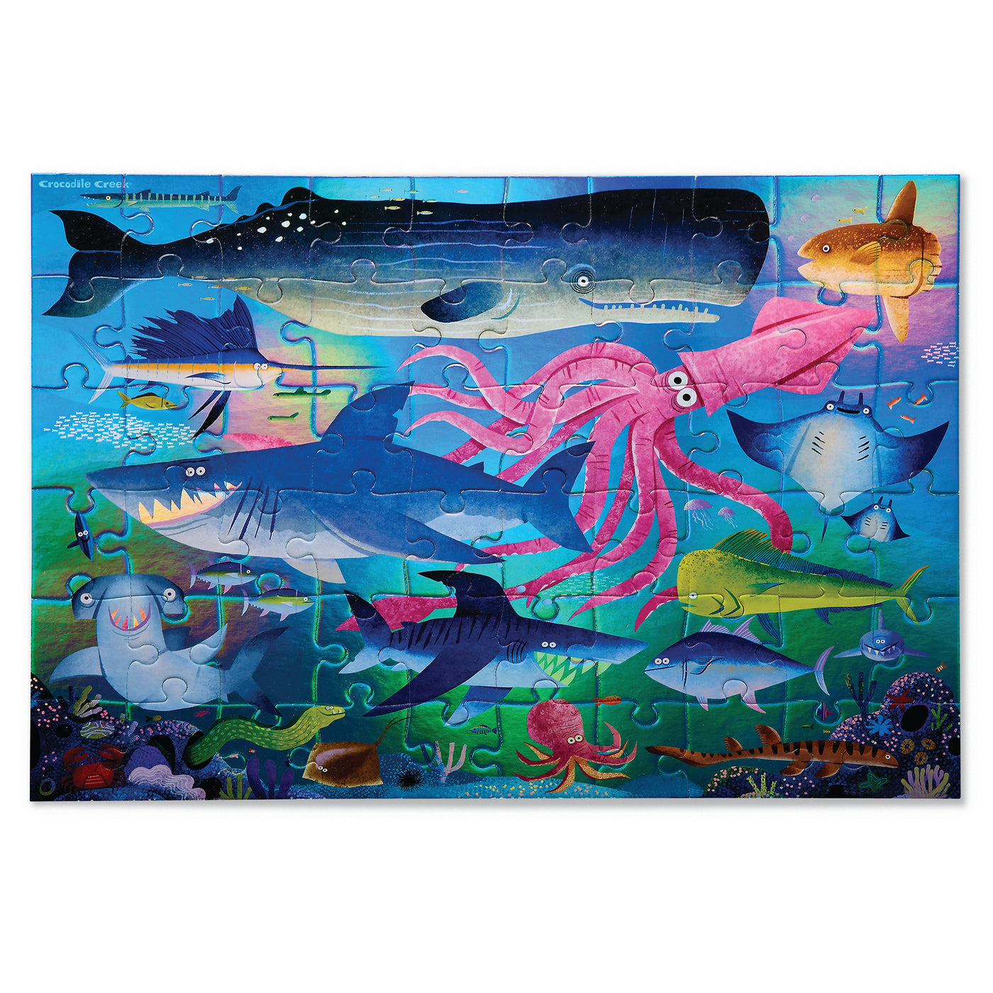 60-Piece Foil Puzzle - Shimmering Sharks