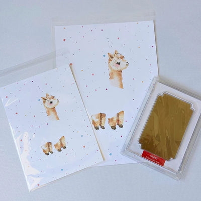 Little Paws Big Memories  Alpaca Handprint Keepsake - A4