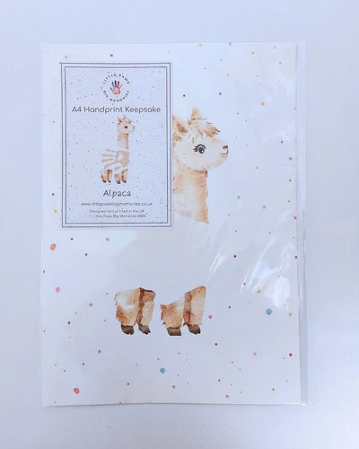 Little Paws Big Memories  Alpaca Handprint Keepsake - A4