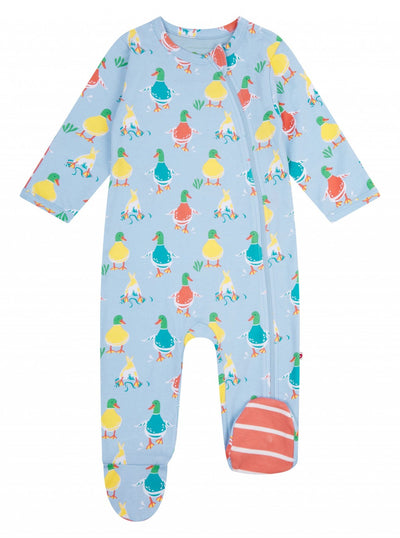 Piccalilly Duck Days Zipped Footed Sleepsuit