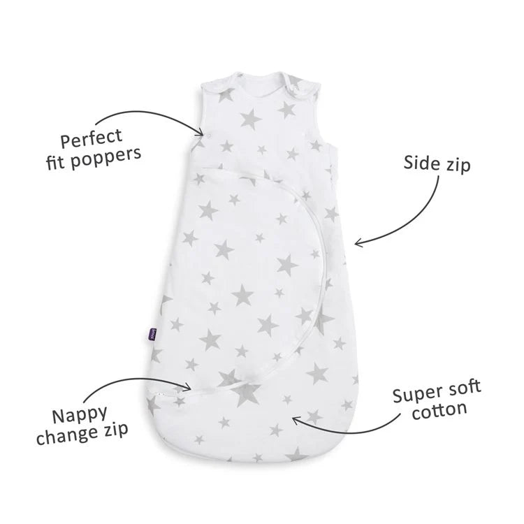 SnuzPouch Sleeping Bag 1 Tog - Grey Stars