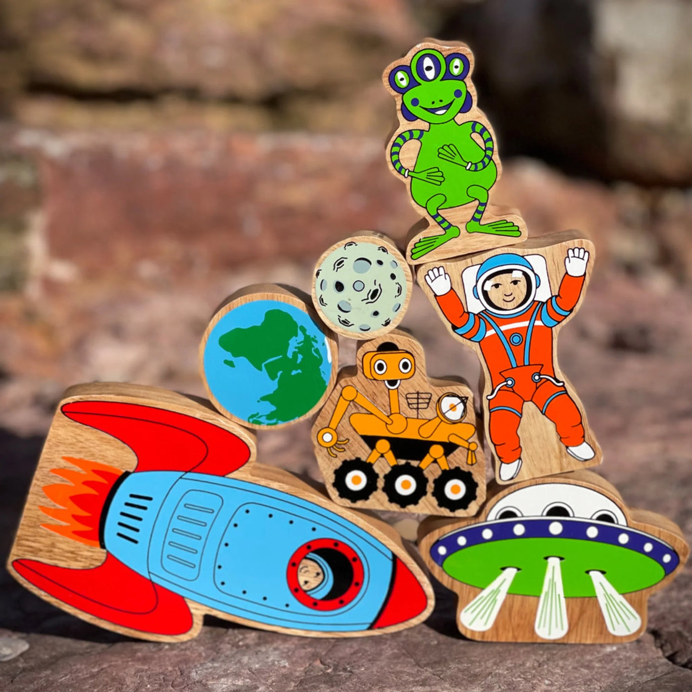 Lanka Kade Wooden Space Playset - 7 Figures