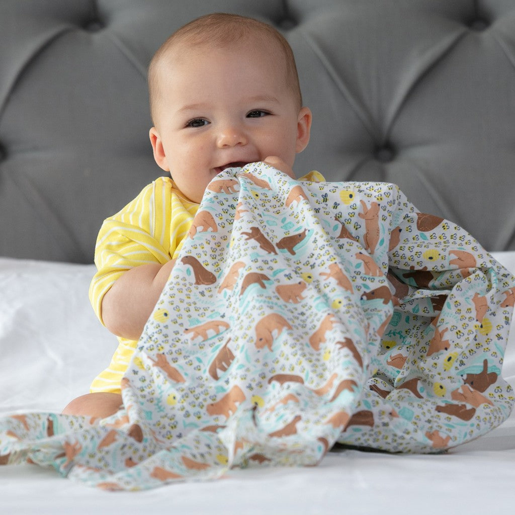 Piccalilly Muslin Swaddle - Baby Bear