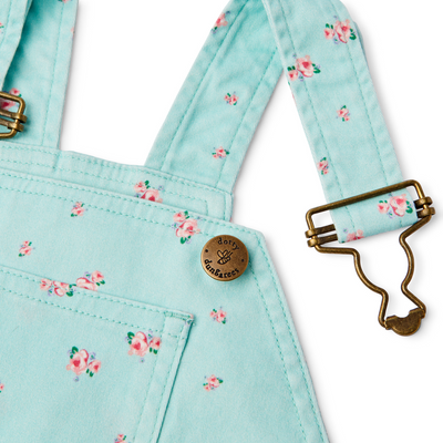 Dotty Dungarees Floral Shorts - Mint