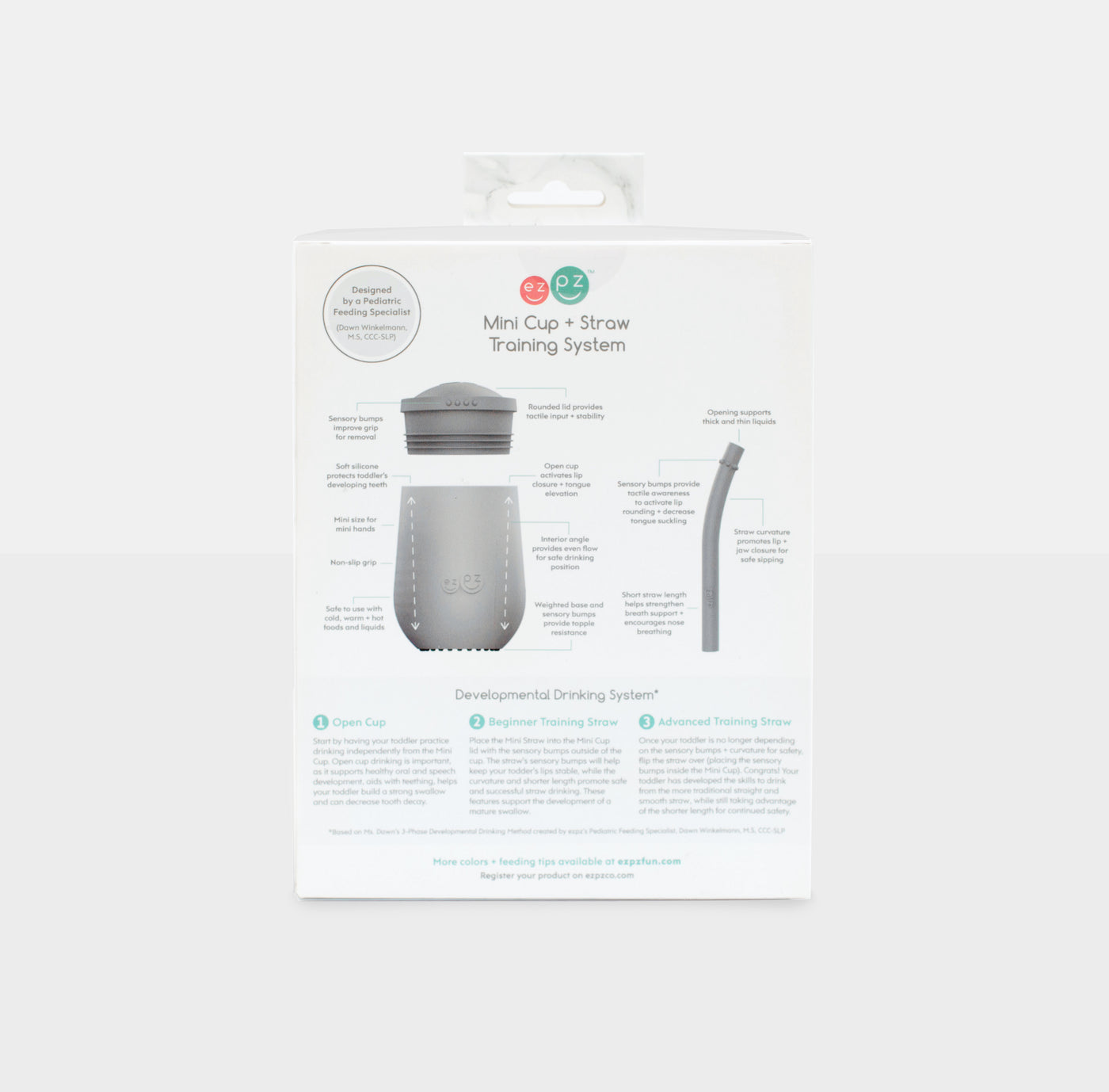 ezpz Mini Cup and Straw Training System- Pewter